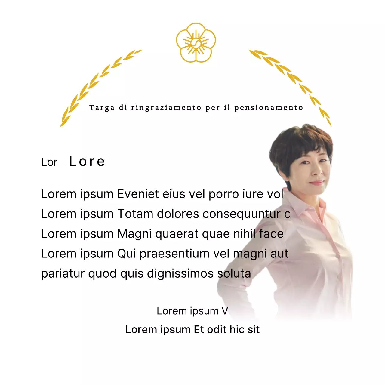 Una targa di classe per il pensionamento con corone di alloro dorate e una svastica.