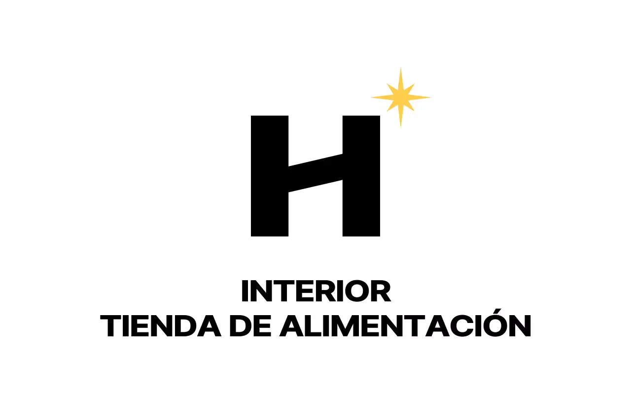 Logotipo de tienda de interior con una moderna letra H