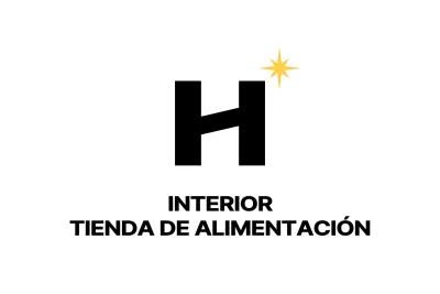 Logotipo de tienda de interior con una moderna letra H