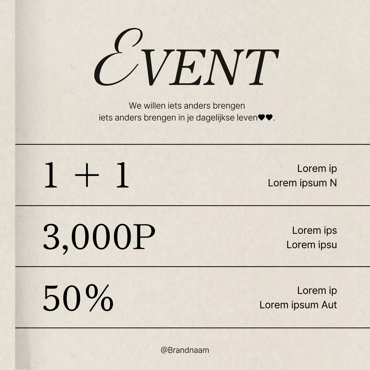 Promoot een trendy feed voor sociale-mediamarketing in roze en ivoorkleurig