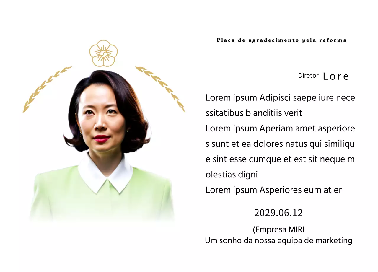Uma placa de apreciação de reforma elegante com coroas de louros douradas e uma suástica.