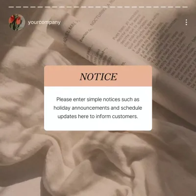 Beige Simple Notice Announcement Social Media Post