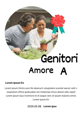 Una simpatica targa per la festa della mamma con un'illustrazione di garofani e una calligrafia con la vostra foto