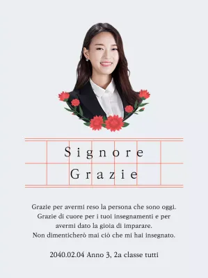 Un'interpretazione sentimentale della Festa dell'Insegnante con carta manoscritta e garofani