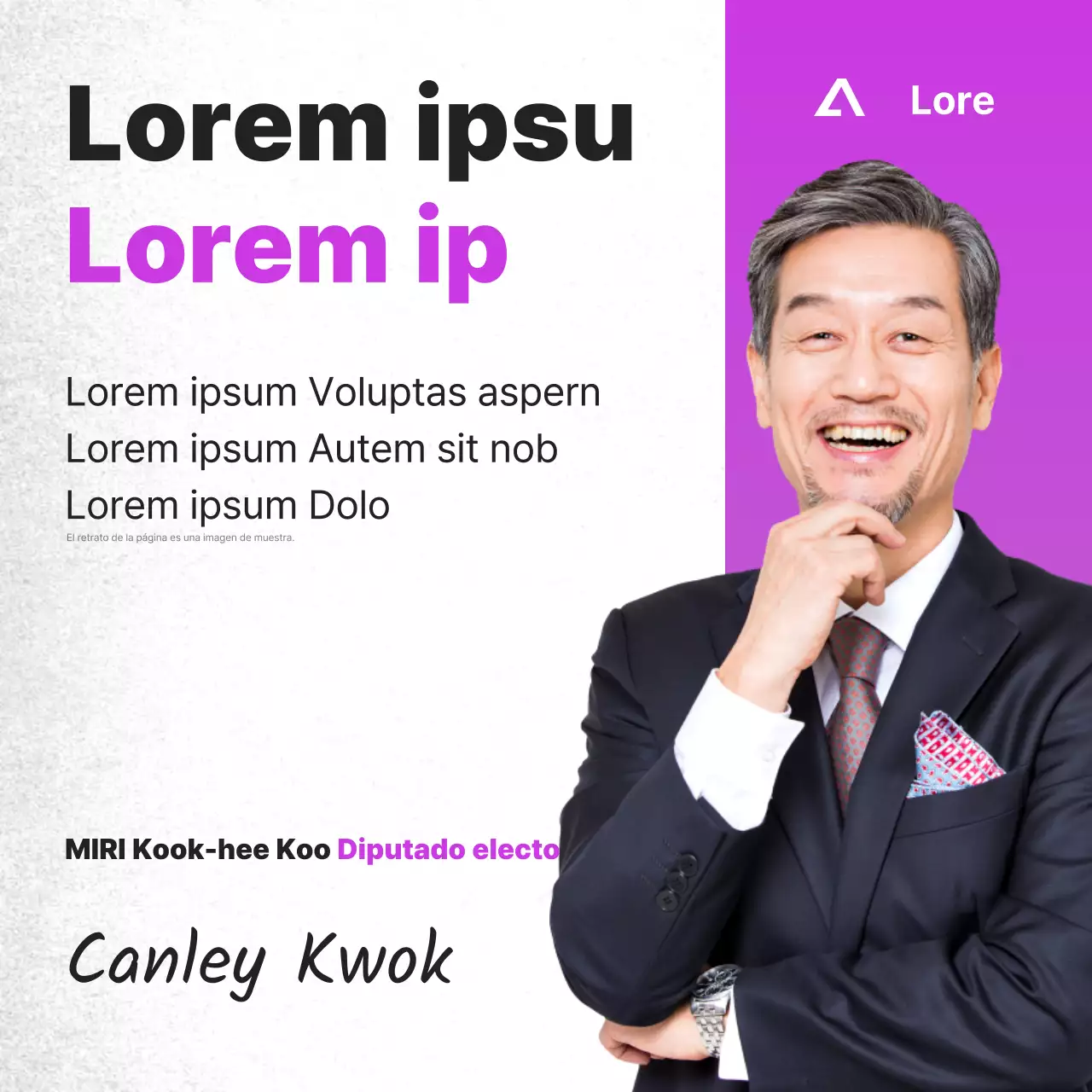 Promover un sencillo agradecimiento morado por ganar un escaño en el Parlamento