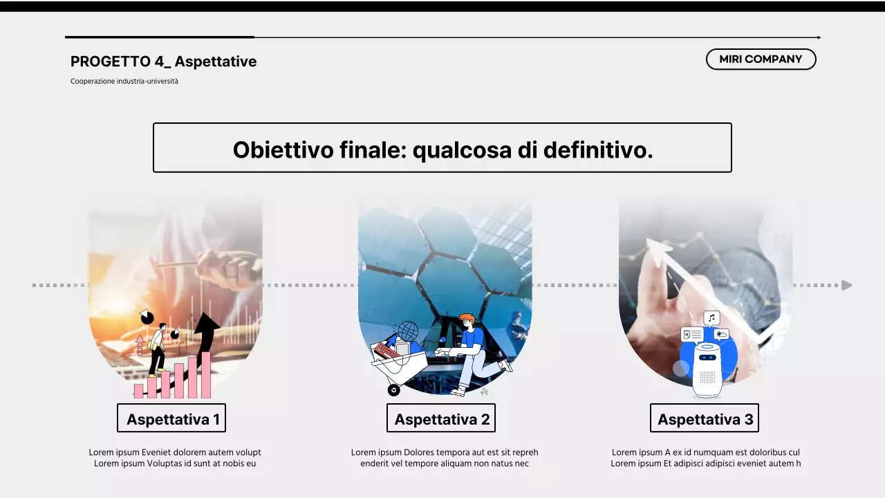 Una semplice proposta di collaborazione università-industria di colore blu e nero