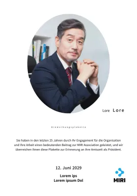 Eine sauber aussehende Einweihungsplakette mit Ihrem Firmenlogo