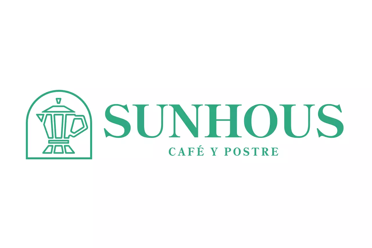 Logotipo de la empresa en azul y menta