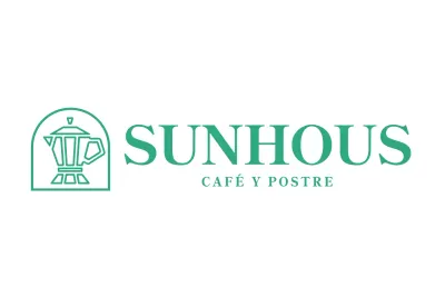 Logotipo de la empresa en azul y menta