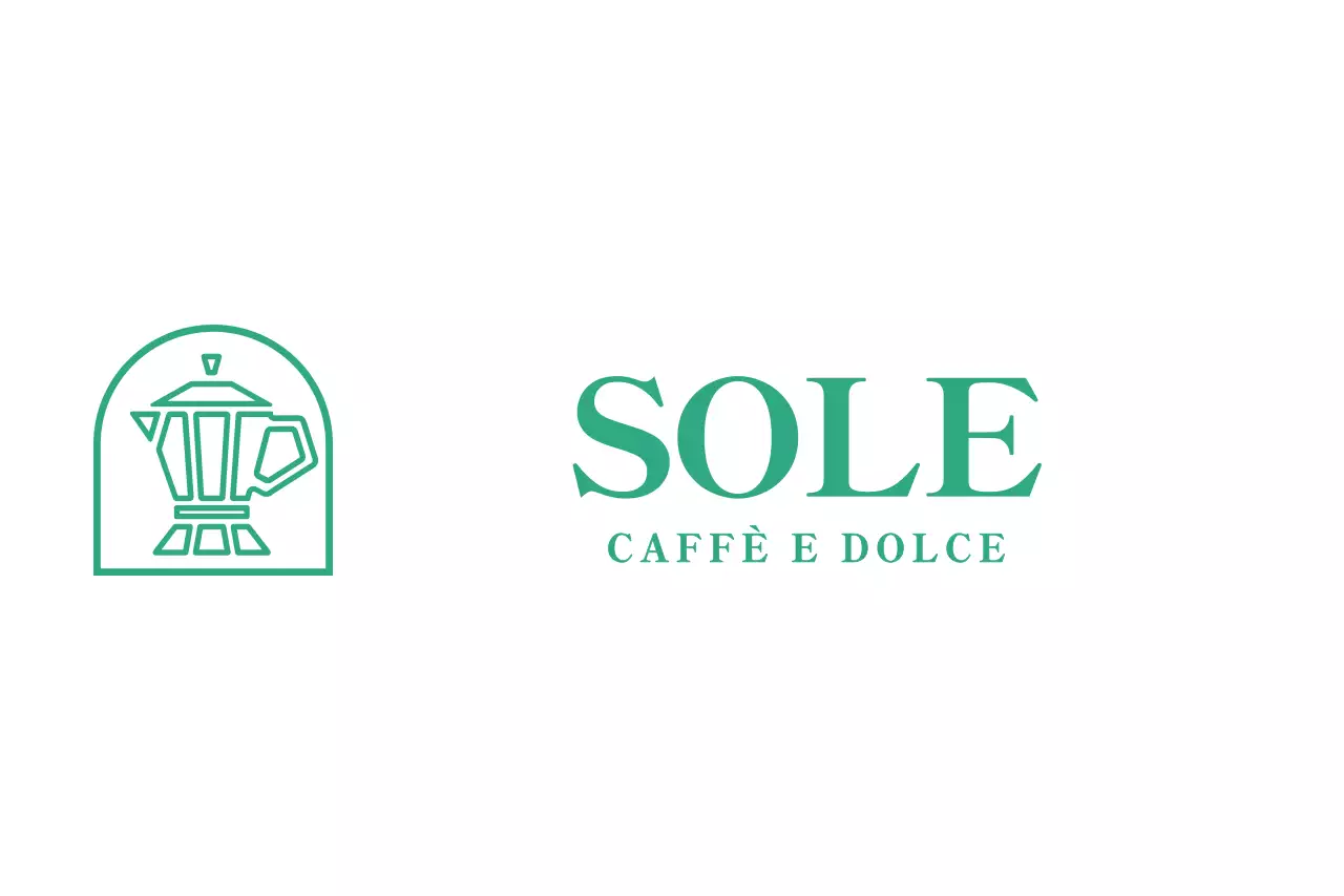 Logo aziendale in blu e menta