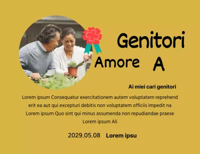 Una simpatica targa per la festa della mamma con un'illustrazione di garofani e una calligrafia con la vostra foto