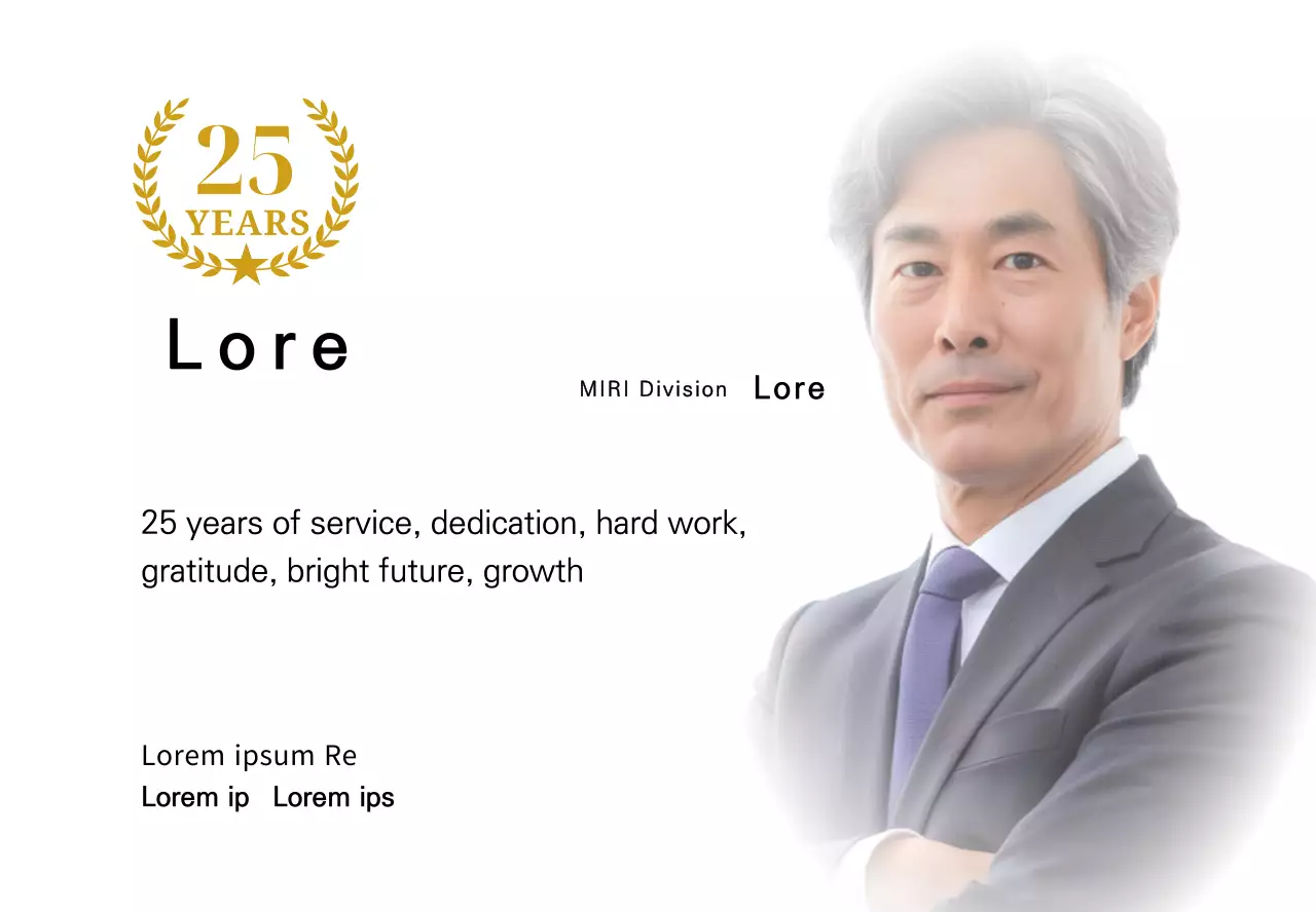 Desain ucapan terima kasih yang menampilkan foto persegi dengan pita emas dan penanda ulang tahun ke-25