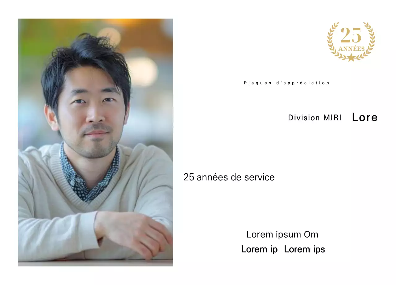 Un motif de remerciement avec une photo carrée et un marqueur de 25e anniversaire