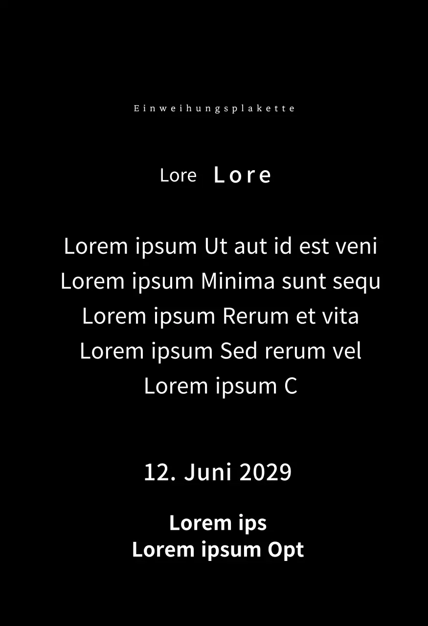 Eine sauber aussehende Einweihungsplakette mit Ihrem Firmenlogo