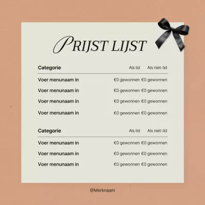 Prijzen voor trendy sociale-mediamarketing in roze en ivoorkleur aangekondigd