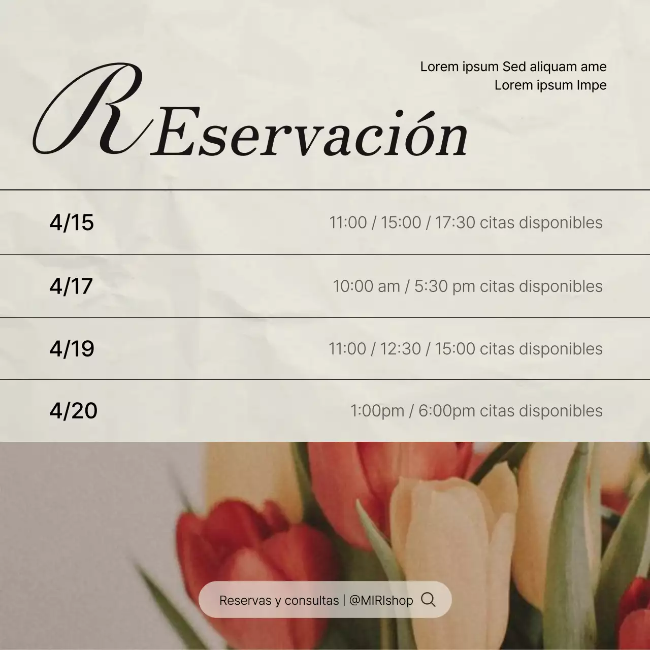 Anunciamos una moderna reserva de marketing en redes sociales en rosa y marfil