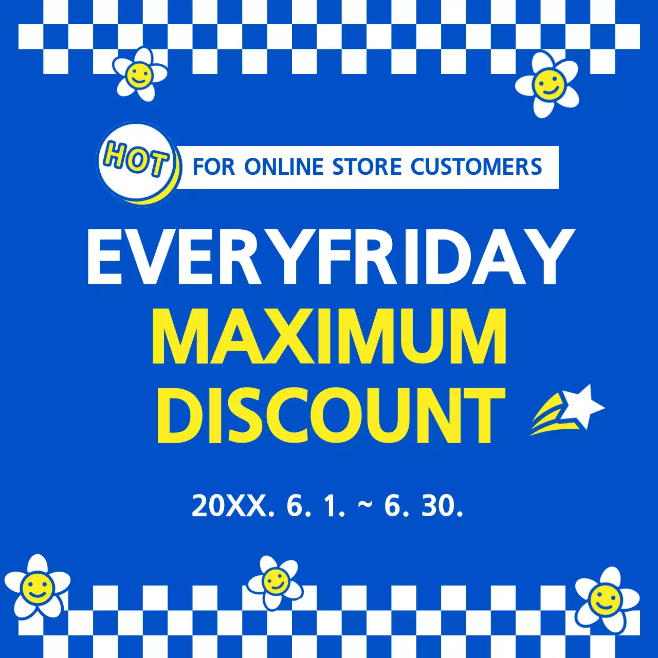 Blue Trendy Discount Promotion Social Media Post