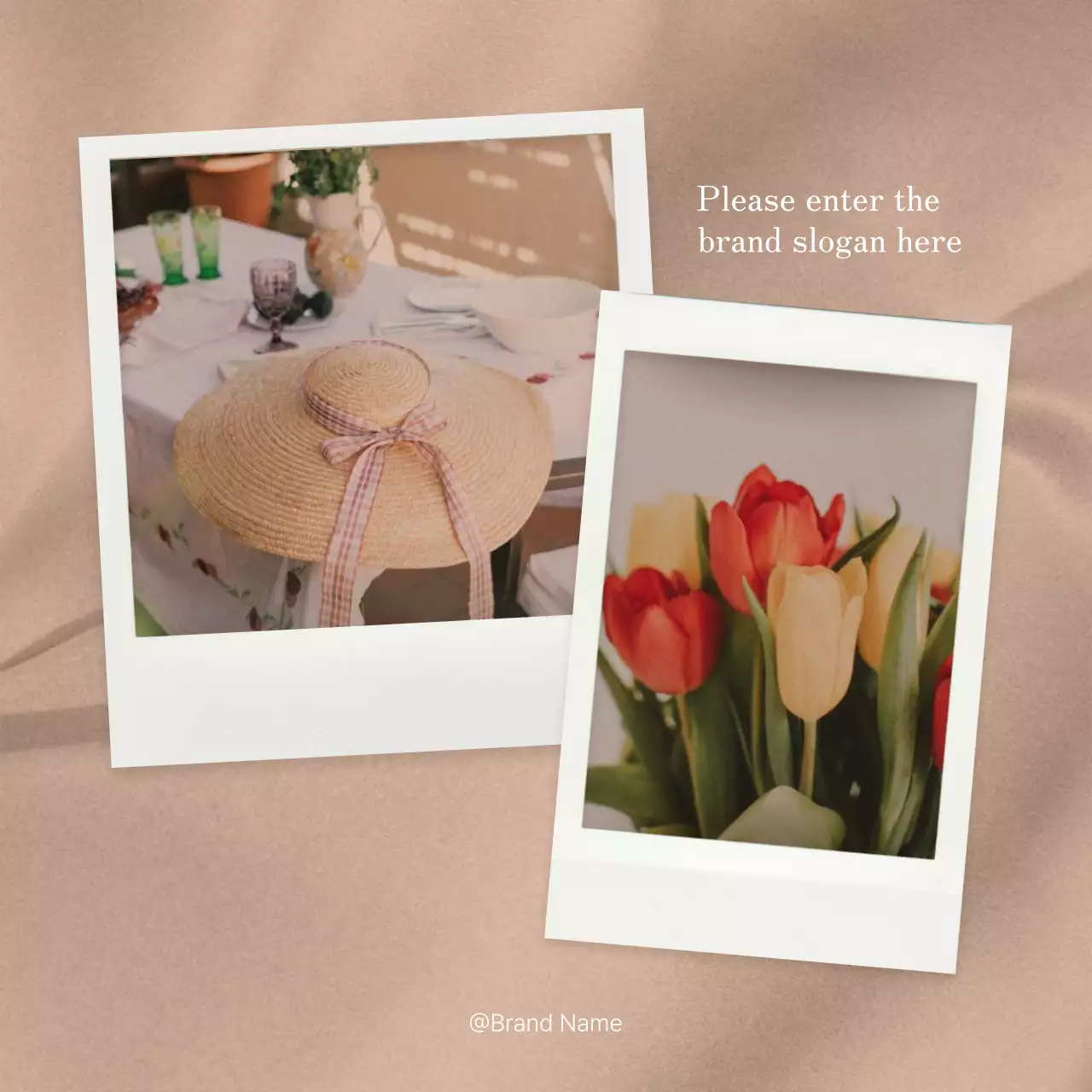 Promote trendy social media marketing feeds in pink and ivory