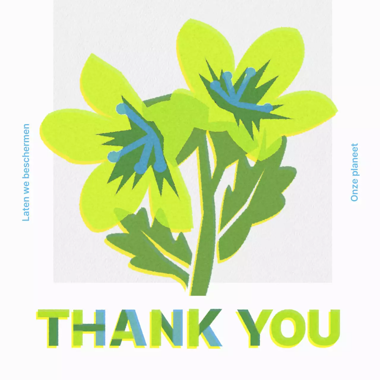 Een moderne Dag van de Aarde-campagne in chartreuse en hemelsblauw