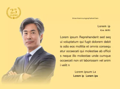 Ein Dankeschön-Design mit einem quadratischen Foto und einem Marker zum 25-jährigen Jubiläum