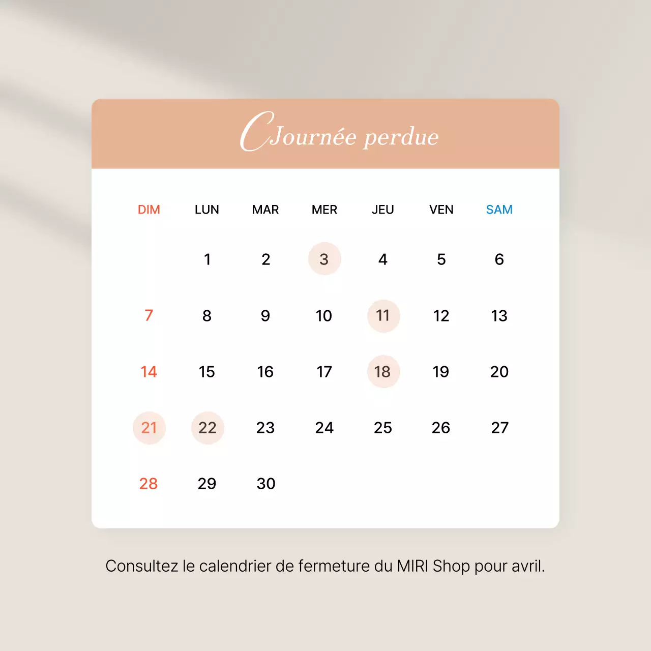 Annonce d'un calendrier de flux marketing pour les médias sociaux en rose et ivoire