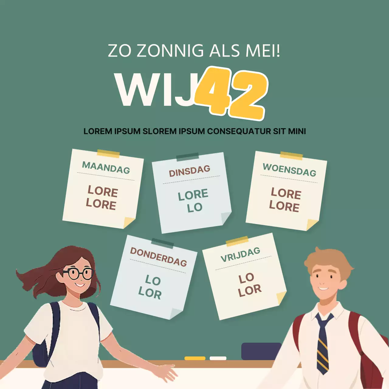 Promoot de gele en groene Love your friends-schrijfwedstrijd