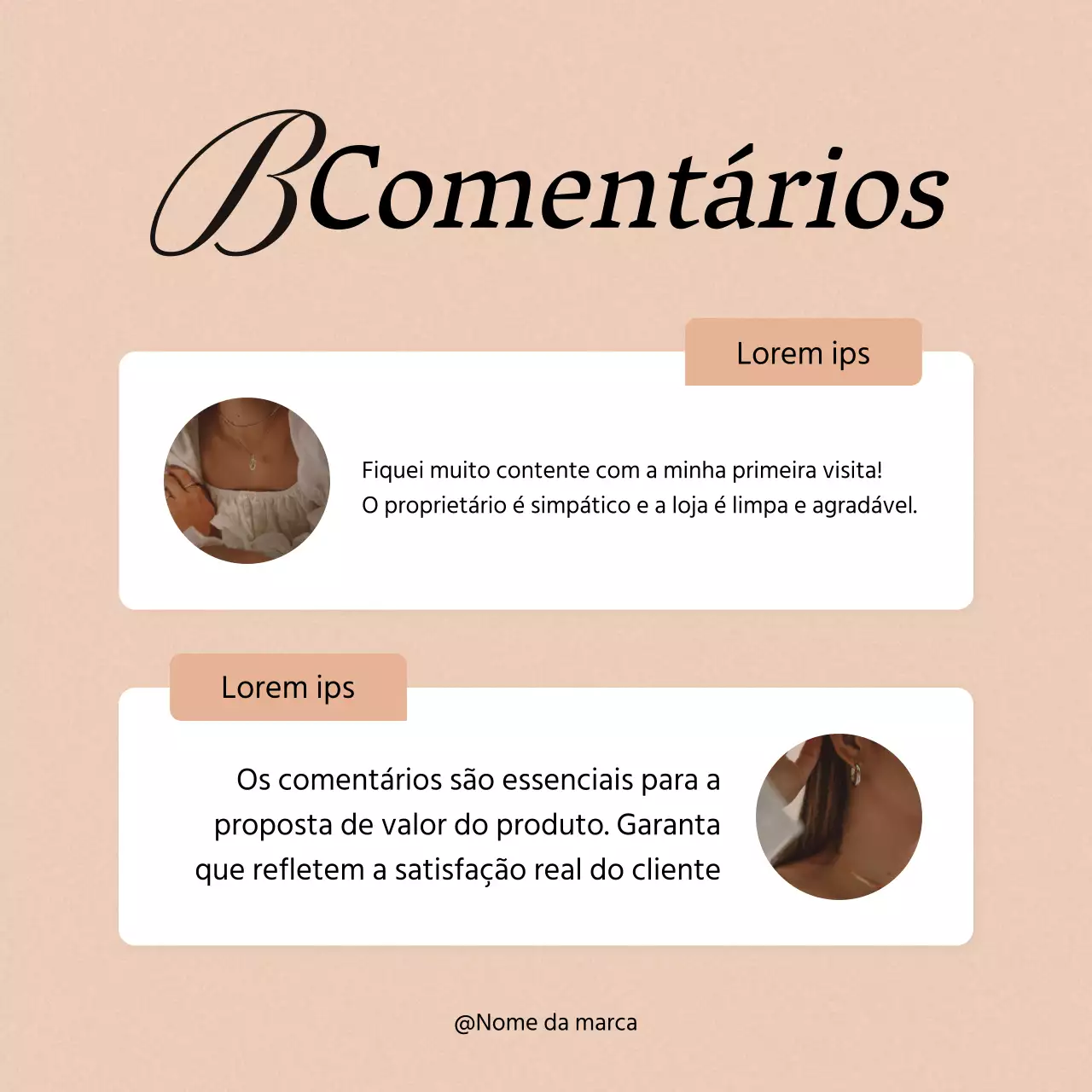 Promover análises de marketing nas redes sociais e perguntas e respostas em rosa e marfim