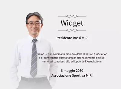 Una targa commissionata di classe con abbellimenti e una foto con sfondo sfumato