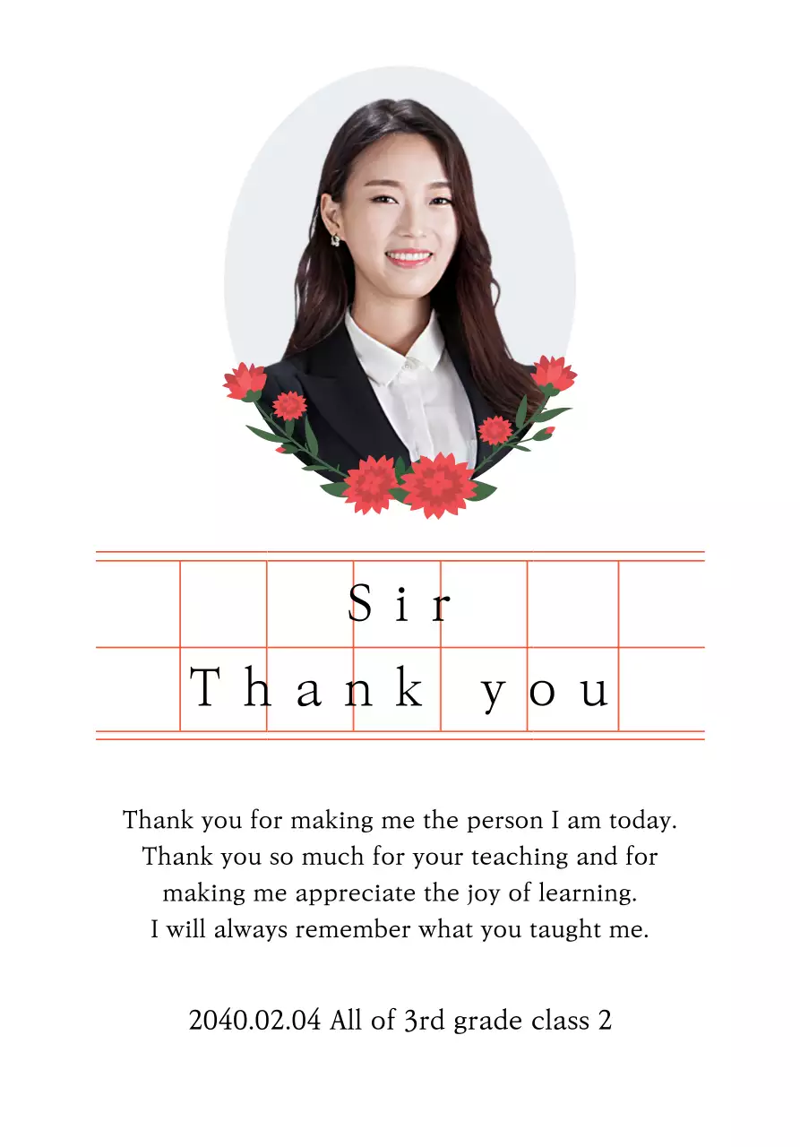 A sentimental Teacher's Day with manuscript paper and carnations