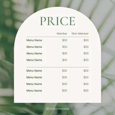 Green Minimal Menu Announcement Social Media Post