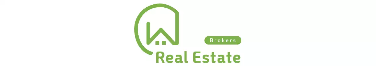 Logo agen real estat yang hijau dan ramah