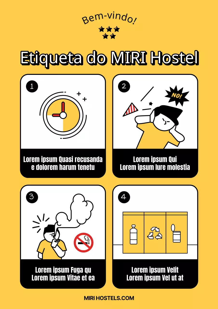 Dicas simples de etiqueta de hospitalidade em preto e amarelo