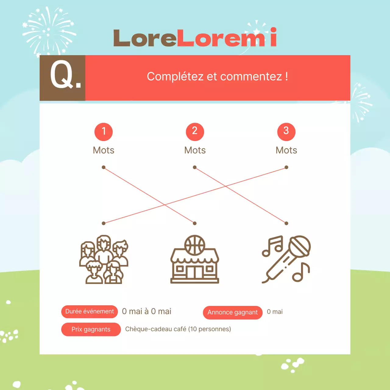 Promouvoir un festival chaleureux en rouge et brun