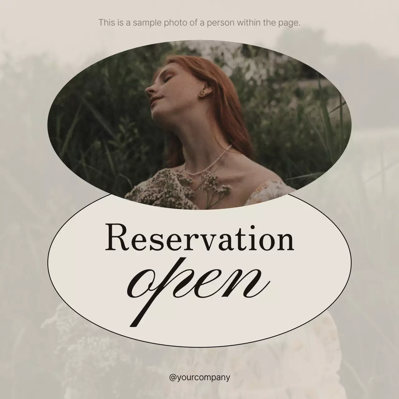 Beige Elegant Reservation Announcement Social Media Post