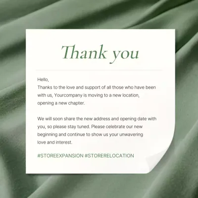 Green, modern social media marketing feed announcements