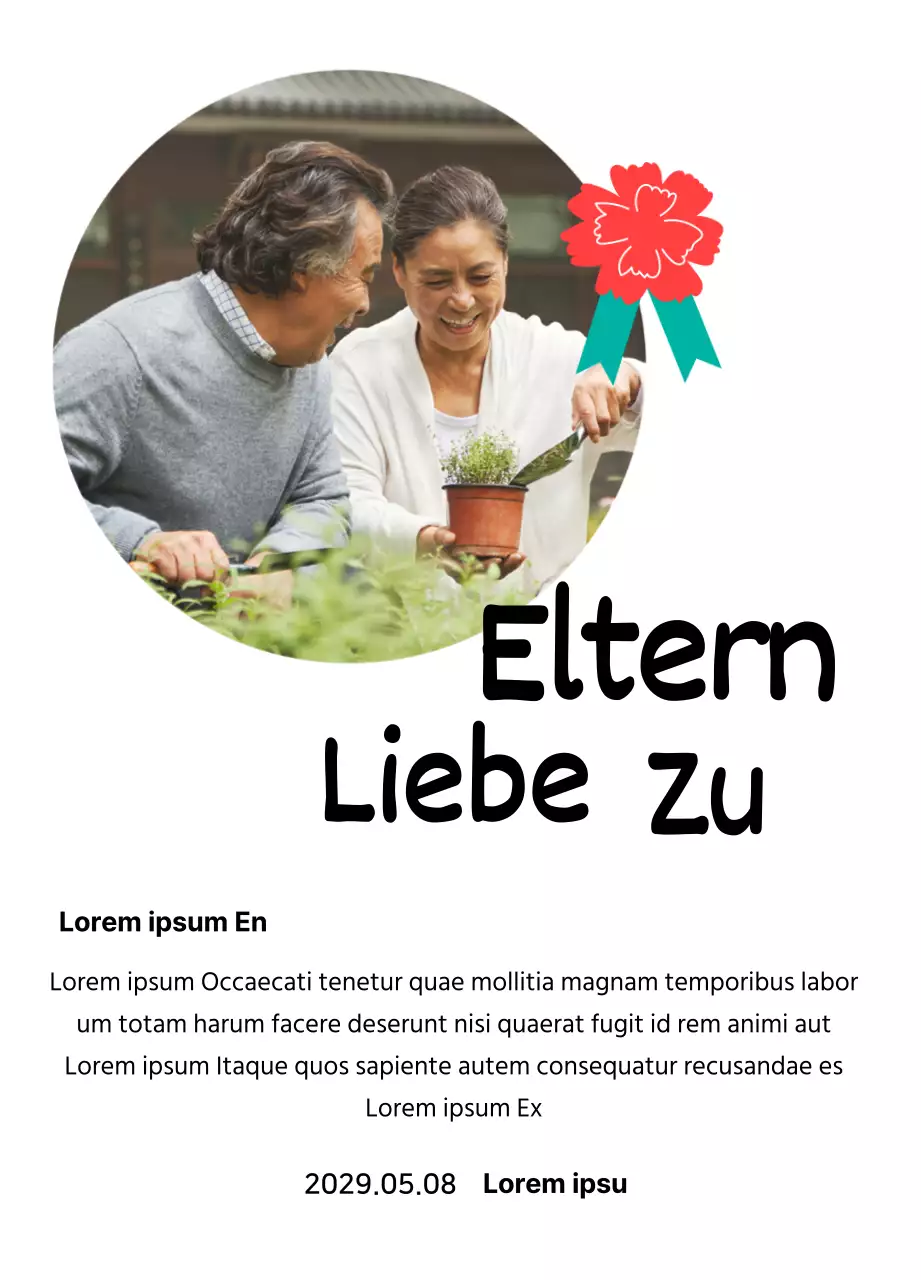 Eine hübsche Muttertagstafel mit einer Nelkenillustration und Kalligraphie mit Ihrem Foto