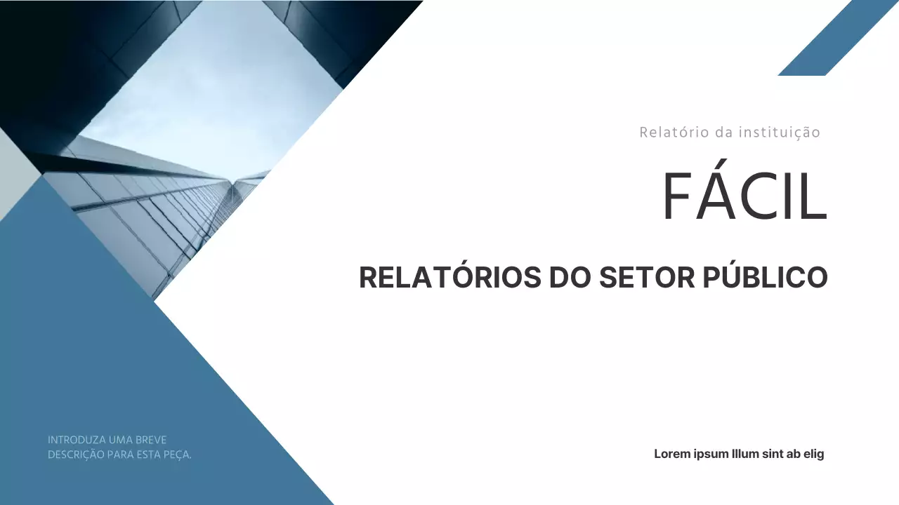 Um relatório empresarial simples em azul e azul claro