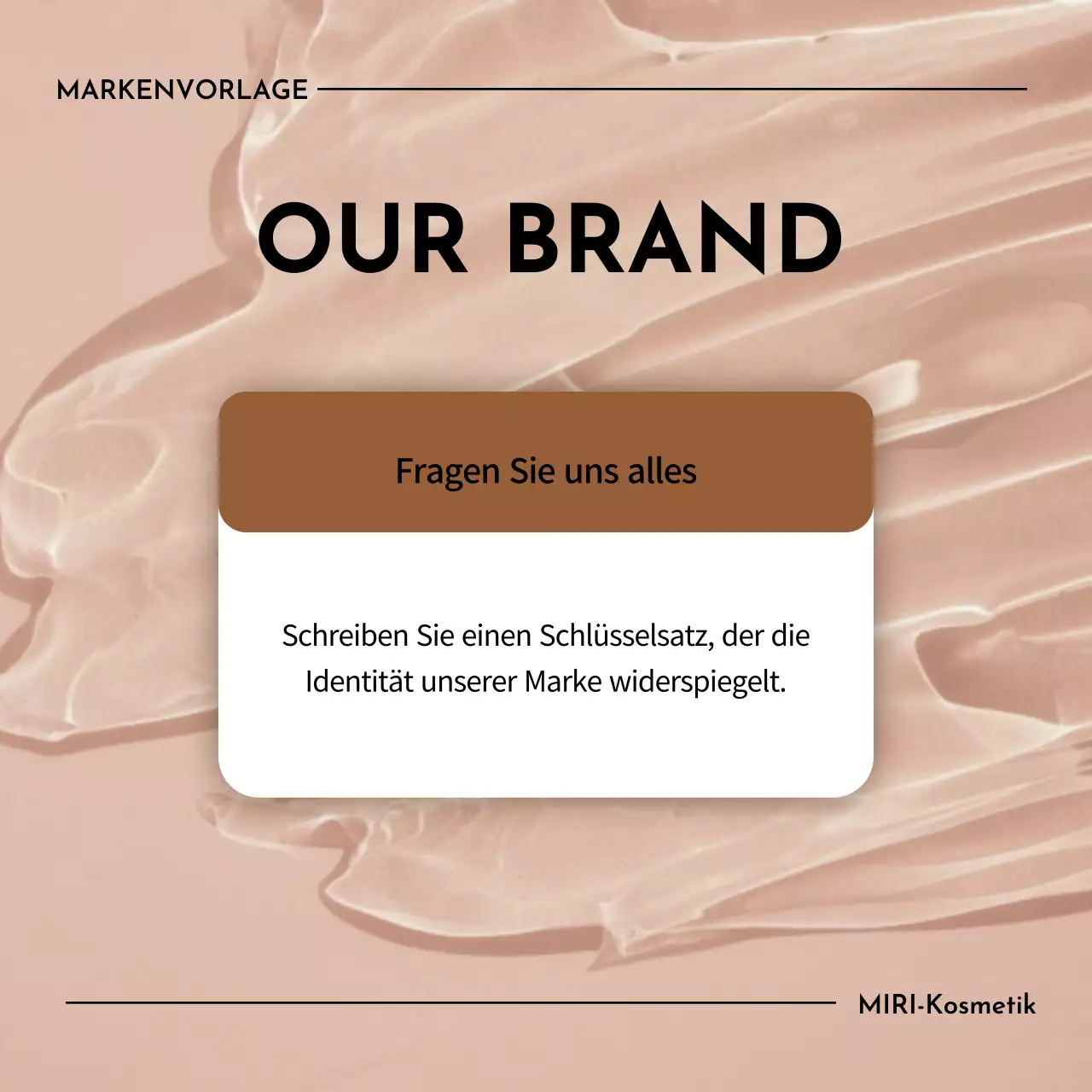 Eine klare, beigefarbene Kosmetikmarke