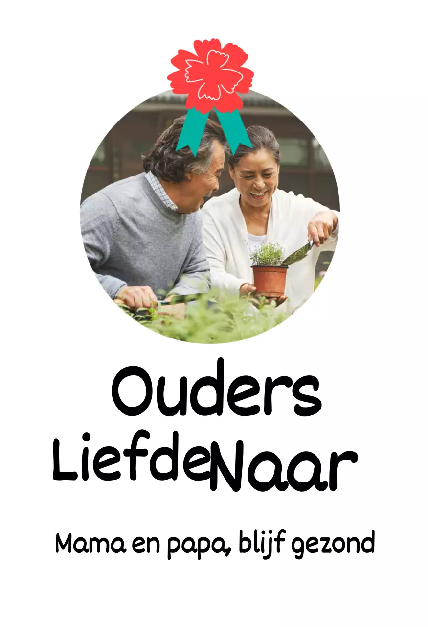 Een schattig Moederdagbord met een anjerillustratie en kalligrafie met jouw foto