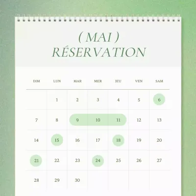 Marketing moderne des médias sociaux en vert pour promouvoir l'information sur les réservations