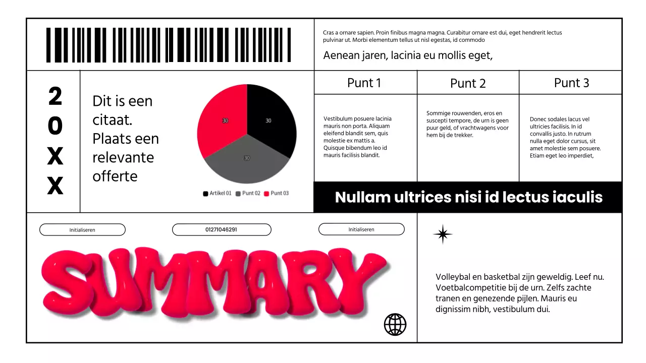 Wit en rood modern 3D marketingrapport