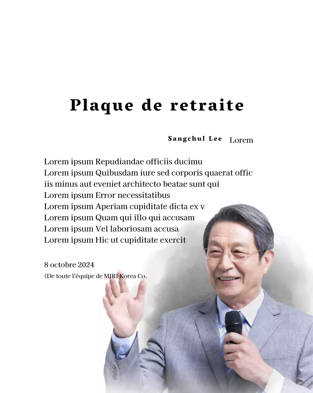 Concevez une célébration de la retraite avec des bordures décoratives et des photos pour une ambiance organisée.