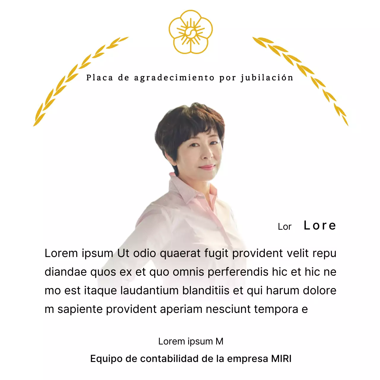 Una elegante placa de agradecimiento por jubilación con coronas de laurel doradas y una esvástica.