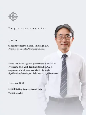 Targa commemorativa con illustrazioni e foto di lusso