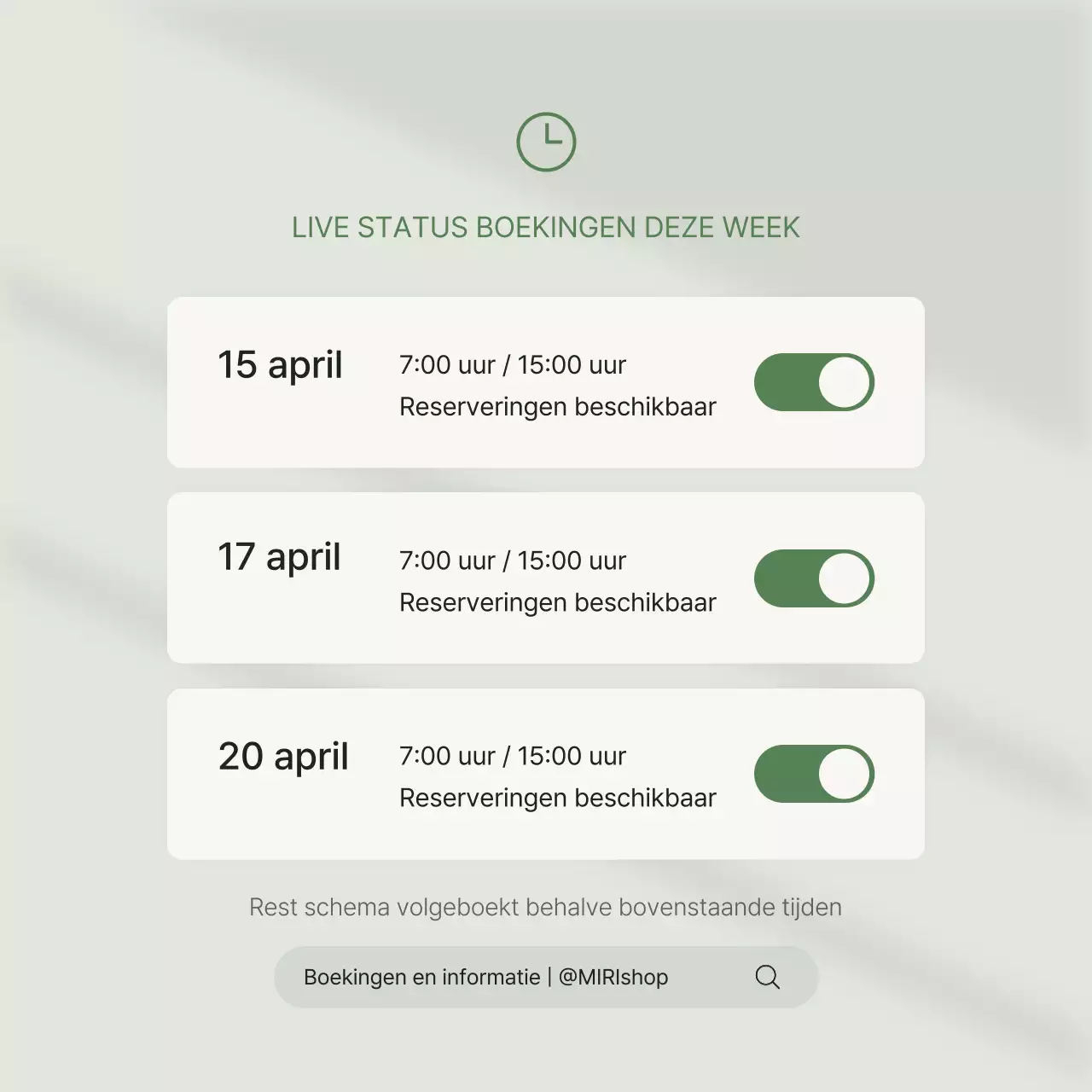 Groene en moderne social media marketing boekingsaankondiging