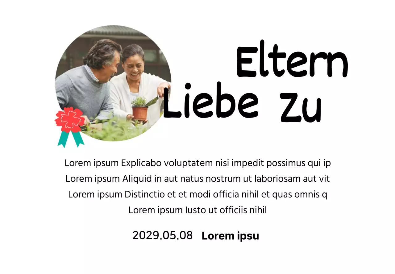 Eine hübsche Muttertagstafel mit einer Nelkenillustration und Kalligraphie mit Ihrem Foto