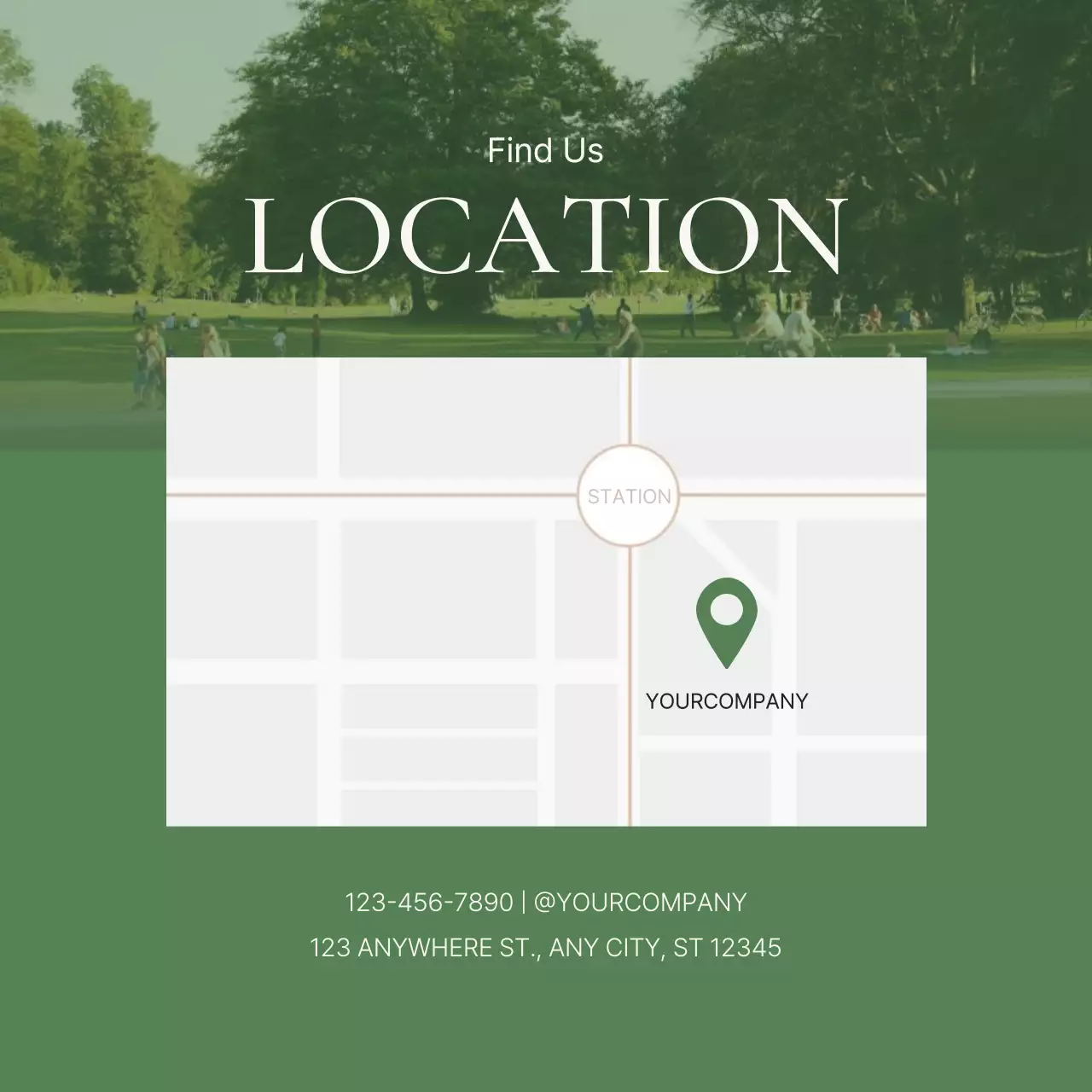 Promote a green, modern social media marketing bio