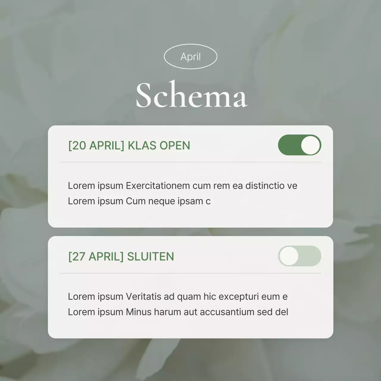 Groene, moderne social-mediamarketingfeedaankondigingen