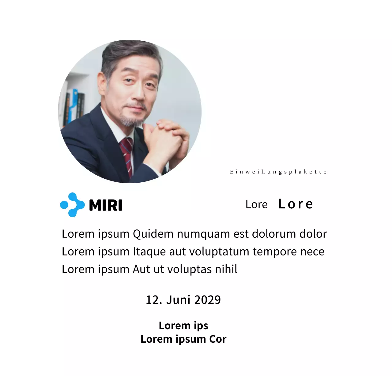 Eine sauber aussehende Einweihungsplakette mit Ihrem Firmenlogo