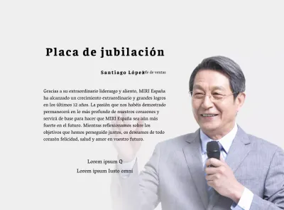 Diseñe una celebración de jubilación con bordes decorativos y fotos para dar una sensación de organización